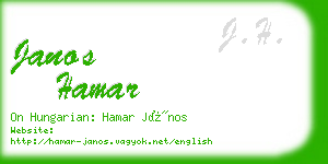 janos hamar business card